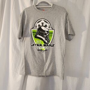 Run DISNEY 2017 Dark Side Race. Hanes Gray Tagless T-Shirt M -like New